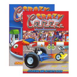 48 Wholesale Jumbo Crazy Carzzz Coloring & Activity Books