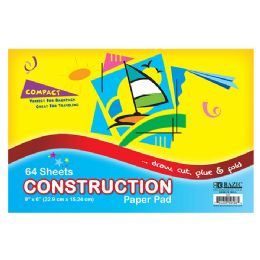 48 Bulk 64 Ct. 6" X 9" Mini Construction Paper Pad