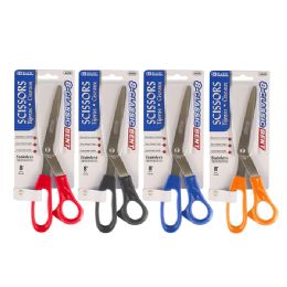 24 Wholesale 8" Classic Bent Handle Stainless Steel Scissors