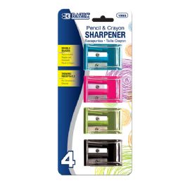 24 Wholesale Dual Blades Square Sharpener W/ Receptacle (4/pack)