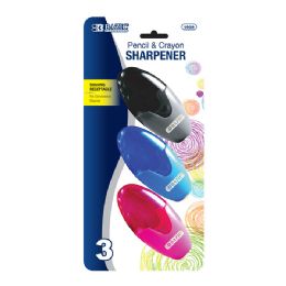 24 Wholesale Xtreme Oval Sharpener W/ Receptacle (3/pack)