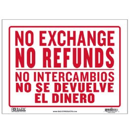 24 of 9" X 12" No Intercambios No Se Devuelve El Dinero Sign