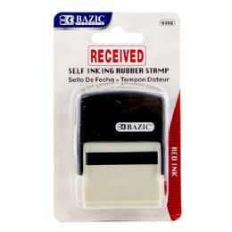 24 Wholesale Received Self Inking Rubber Stamp (red Ink)