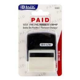24 Wholesale Paid Self Inking Rubber Stamp (red Ink)