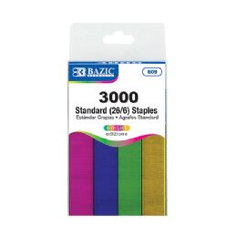 24 pieces 3000 Ct. Standard (26/6) Metallic Color Staples - Staples & Staplers