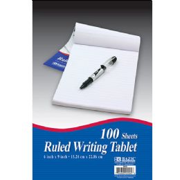 48 Wholesale 100 Ct. 6" X 9" Ruled Writing Tablet