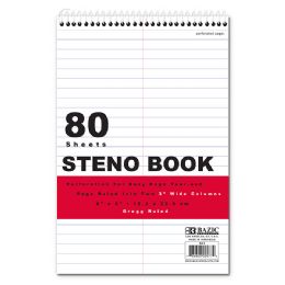 48 Wholesale 80 Ct. 6" X 9" White Paper Gregg Ruled Steno Book