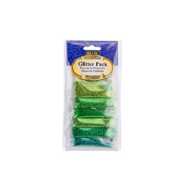 24 pieces 0.07 Oz (2g) 6 Green Color Glitter Pack - Craft Glue & Glitter