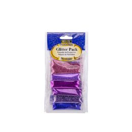 24 pieces 0.07 Oz (2g) 6 Purple Color Glitter Pack - Craft Glue & Glitter