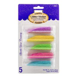 144 pieces 0.21 Oz (6g) 5 Neon Color Glitter Shaker - Craft Glue & Glitter