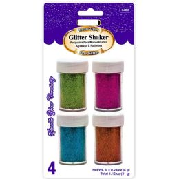 144 pieces 0.28 Oz (8g) 4 Neon Color Glitter Shaker - Craft Glue & Glitter