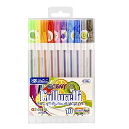 24 Wholesale 10 Scented Glitter Color Collorelli Gel Pen