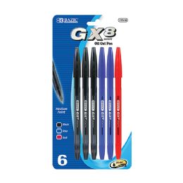 24 Bulk GX-8 Asst. Color OiL-Gel Ink Pen (6/pack)