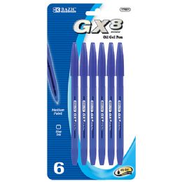 24 Wholesale GX-8 Blue OiL-Gel Ink Pen (6/pack)