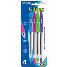 24 Wholesale 4 Color G-Flex OiL-Gel Ink Pen W/ Cushion Grip