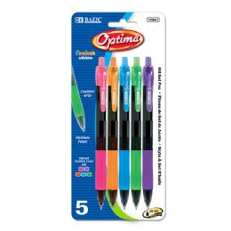 12 Bulk 5 Color Optima OiL-Gel Ink Retractable Pen