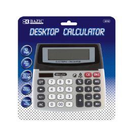 12 pieces 12-Digit Dual Power Desktop Calculator W/ Adjustable Display - Calculators