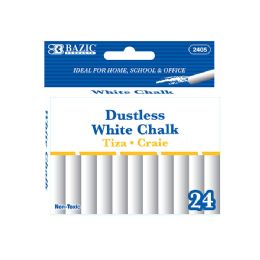 24 Wholesale Dustless White Chalk (24/box)