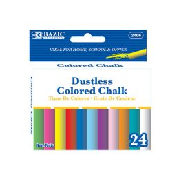 24 Wholesale Dustless Assorted Color Chalk (24/box)