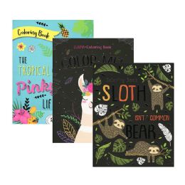 48 pieces Sloth, Llama, Flamingo Foil Coloring Book - Coloring & Activity Books
