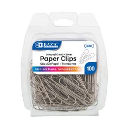 24 of Jumbo (50mm) Silver Paper Clip (100/pack)