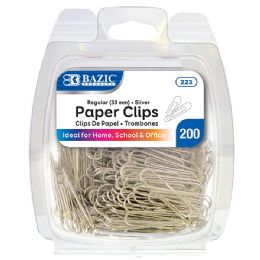 24 Wholesale No.1 Regular (33mm) Silver Paper Clips (200/pack)