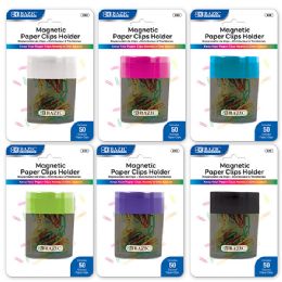 24 pieces Magnetic Paper Clips Holder W/ Asst. Color No.1 Paper Clip - Clips and Fasteners