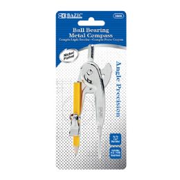 24 of Metal Ball Bearing Compass W/ #2 Wood Pencil