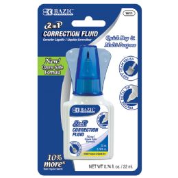 24 pieces 0.74 Fl Oz (22 Ml) 2 In 1 Correction W/ Foam Brush Applicator & Pen Tip - Correction Items