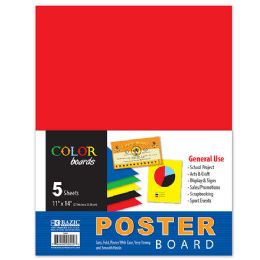 48 pieces 11" X 14" Multi Color Poster Board (5/pack) - Poster & Foam Boards