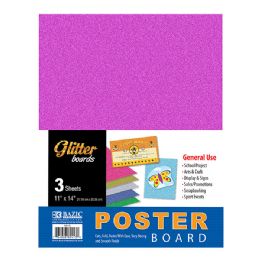 48 pieces 11" X 14" Glitter Poster Board (3/pack) - Poster & Foam Boards
