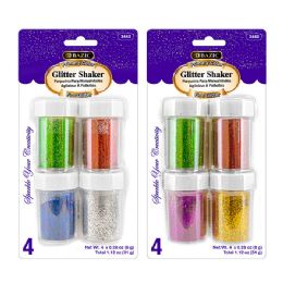 24 Wholesale 0.28 Oz (8g) 4 Primary Color Glitter Shaker