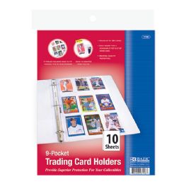 24 Wholesale Top Loading 9-Pockets Sports Card Holder (10/pack)
