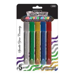 24 pieces 0.35 Fl Oz (10.5 Ml) 5 Classic Glitter Glue Pen - Craft Glue & Glitter