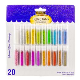 24 pieces 0.07 Oz (2g) 20 Glitter Tubes - Craft Glue & Glitter
