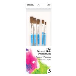 24 pieces Flat Natural Hair Paint Brush (5/pack) - Paint, Brushes & Finger Paint