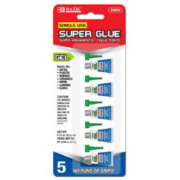 24 pieces 0.017 Oz (0.5g) Super Glue Gel (5/pack) - Glue