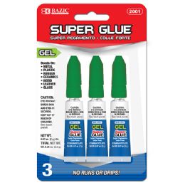 24 Wholesale 0.07 Oz (2g) Super Glue Gel (3/pack)
