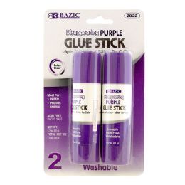 24 pieces 0.7 Oz (21g) Washable Disappearing Purple Glue Stick (2/pack) - Glue