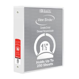 12 Wholesale 1.5" White 3-Ring View Binder W/ 2-Pockets