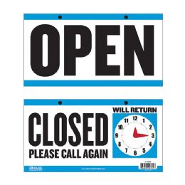 24 of 6" X 11.5" "closed" Clock Sign W/ "open" Sign On Back