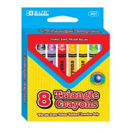 24 Wholesale 8 Color Premium Jumbo Triangle Crayons