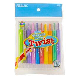 24 Bulk 10 Color Mini Propelling Crayons