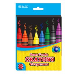 24 Wholesale 8 Color Premium Super Jumbo Crayons