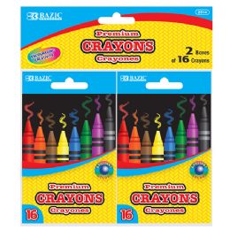 24 Wholesale 16 Color Premium Crayons (2/pack)