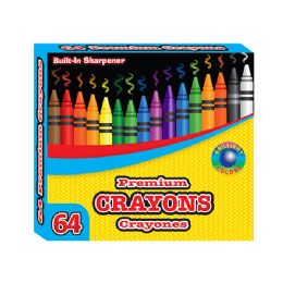 24 Bulk 64 Ct. Premium Crayons W/sharpener