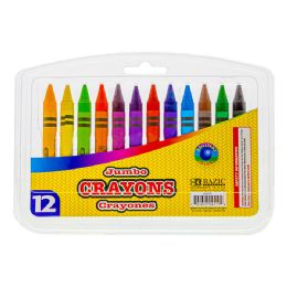 24 Bulk 12 Color Premium Jumbo Crayons