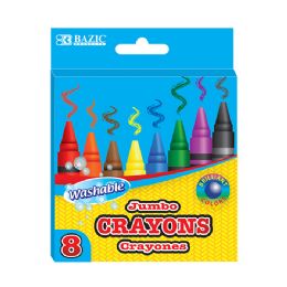 24 pieces 8 Color Washable Premium Jumbo Crayons - Crayon