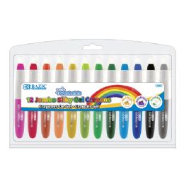 12 Wholesale 12 Color Jumbo Silky Gel Crayons