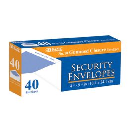 24 Wholesale #10 Security Envelopes W/ Gummed Closure (40/pack)